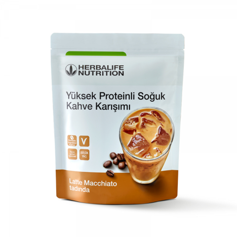Yüksek Proteinli Soğuk Kahve Karışımı Latte Macchiato